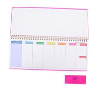 SOIMISS Undated Weekly Planner Notepad with Tear Off Memo Tabs Pink Spiral Bound Pocket Organizer for Appointments Habit Tracker Daily Hourly Schedule Smooth Ink Resistant Paper for