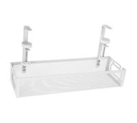 SOIMISS Under Desk Cable Organizer Rack for Power Strip Management Small White Cord Holder Tray for Office and Home Desk Wire Storage Easy Cable Management