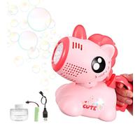 SOIMISS Unicorn Bubble Machine Motorized Blower Maker 3.7V Rechargeable Battery Adjustable Speed Level Multi Color Portable Toy Toddlers Kid Outdoor Backyard Beach Birthday Party Gathering 7.4 Inches