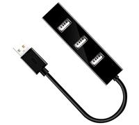 SOIMISS Usb 2.0 Hub 4-port Usb Splitter Adapter for Laptop and Desktop Pcs Black Plastic 1m Cable Expansion Device