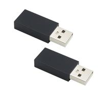SOIMISS USB 2.0 Male to USB Female Adapter Cnc Cut Block 2pcs with Aluminium Alloy Shell 1mm Thick Data Transmission Protect Data Security for Extension Cable