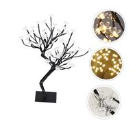 SOIMISS USB Powered Romantic LED Cherry Tree Lamp with Warm White Lights Creative Bonsai Design Bedroom Bedside Lamp for Indoor Ambient Lighting and Cozy Home Decor