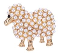 SOIMISS Vintage Gold Pearl Sheep Brooch Pin for Women Fashion Lightweight Alloy Decorative Brooch Pins for Sweaters Suits Bags Elegant Animal Jewelry Accessory for Daily Wear and Parties