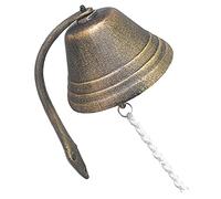 SOIMISS Vintage Iron Wall Hanging Bell Manual Shake Doorbell for Garden Decor Rustic Home Ambiance Durable Cast Iron Design for Schools Cafes Farmhouse Decoration