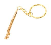 SOIMISS Vintage Metal Mini Flute Keychain Charm Musical Instrument Pendant Keyring for Backpack Purse Car Decorative Accessory