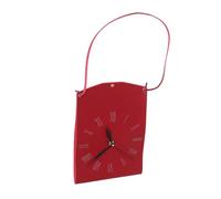 SOIMISS Vintage PU Leather Wall Clock Elegant Retro Hanging Timepiece for Living Room Library Room Bathroom Space Saving Compact Design Precise Movement for Home Decor and Cafes