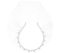 SOIMISS Vintage White Mesh Fascinator Fine Handmade Craftsmanship, Multifunctional Design Headband with Pearl Detail for Bridal Wedding and Tea Party Accessories