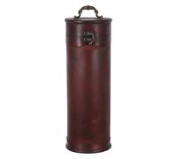 SOIMISS Vintage Wooden Wine Box with Handle Retro Round Red Wine Bottle Present Case for and Wedding Packaging 13.36x4.72x4.72in