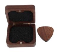 SOIMISS Walnut Guitar Pick for Acoustic Electric Guitar Players Solid Wood Picks Mini Wooden Case for Musicians and Beginners
