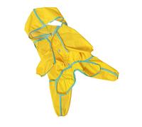 SOIMISS Water Resistant Yellow Dog Raincoat with Pockets Hooded Slicker for Small to Medium Pets Reflective Strips for High Visibility Warm Lining Stylish Camouflage Design for Safe Rainy