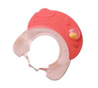 SOIMISS Waterproof Red Bathing Hat for Infants and Children with Adjustable Size and Diversion Function, Plastic Shower Hat Shampoo Cap for Safe Hair Washing and Bath Protection