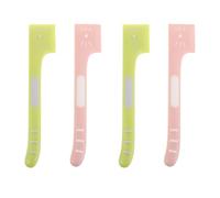 SOIMISS Wet Food Spoon Set 4Pcs with Long Handle - Ergonomic Cat Food Opener and Spatula for Dogs and Cats Feeding - Pink and Green Plastic Utensils for Mixing and Serving Meals