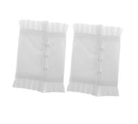 SOIMISS White Cotton Lolita Style Fake Sleeves Wrist Cuffs with Pearl Buttons, Versatile and Easy to Match for Women on Casual Occasions and Special Events