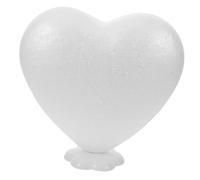 SOIMISS White Heart Shape Foam Ball with Base for Crafts DIY Polystyrene Wedding Valentine Christmas Decoration Large Blank Foam Heart for Painting and Floral Arrangements