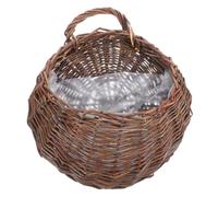 SOIMISS Willow Woven Hanging Basket Large Wall Mounted Flower Pot Container for Indoor Decor Durable Braided Rim Multi Purpose Storage Natural Finish