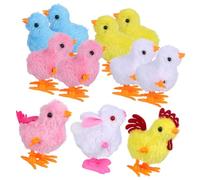 SOIMISS Windup Jumping Chicken with Rooster Hen Rabbit Soft Plush Enrichment for Party Decorations and Classroom Prizes Enhances Motor Skills and Interaction