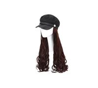 SOIMISS Women One Piece Hat Wig Long Curly Fashion Hairpiece Light Brown for Cosplay Parties Daily Wear High Temperature Easy Care Natural Look