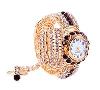 SOIMISS Women’s Bracelet Quartz Watch Precise Movement Large Arabic Numerals Display Bling Chain Crystal Rhinestones Purple Beads Wrist Jewelry for Girls
