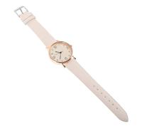 SOIMISS Women Wrist Watch Quartz Watch Beige Pu Leather Strap Simple Surface Design Comfortable to Wear Fashion Style for Christmas and Valentine's Day