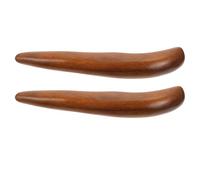 SOIMISS Wooden Acupressure Massage Stick 2pcs Set, Handheld Body Massage Rod for Meridian Scraping, Natural Light Brown Manual Acupuncture Point Tool for Relaxation and Pain Relief