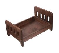 SOIMISS Wooden Bed Photo Props for Newborn Babies Photography Props Vintage Coffee Colour Sturdy and Safe for Baby Photoshoots