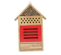SOIMISS Wooden Bee House for Garden Pollinators Outdoor Hanging Insect Shelter with Nesting for Solitary Bees Ladybugs and Butterflies Natural Garden Gift