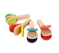 SOIMISS Wooden Castanet Clapper Educational Random Color for Early Learning Musical Percussion Instrument to Develop Hand Eye Coordination and Listening Skills Random Color