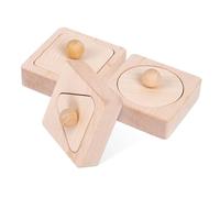 SOIMISS Wooden Geometrical Shape Matching Blocks Educational Sorting for Montessori Learning Puzzle Enhances Hand Eye Coordination and Imagination Safe Sturdy Material