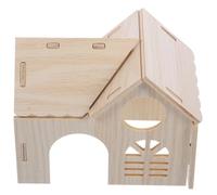 SOIMISS Wooden Hamster House Hideout for Small Pets Chew-resistant Cabin with Spacious Rest and Play Area Cozy Nest for Hamsters Chinchillas Gerbils and Guinea Pigs