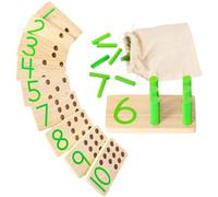 SOIMISS Wooden Montessori Math Cognitive Set for, Rubberwood Counting Peg Board with Cylindrical Blocks, Educational Mathematics Teaching and Number Recognition Plaything for Preschool