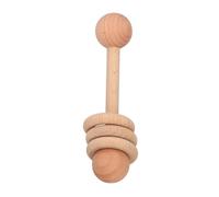 SOIMISS Wooden Montessori Rattle Natural Lightweight Safe for Newborns for Development and Hand Eye Coordination for Interactive Play and Sensory Stimulation