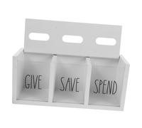 SOIMISS Wooden Piggy Bank for Wall Mounted Cash Bank with Visual Coin Countertop Container Cute Spend Save Give Design for Bedrooms Living Rooms and Schools to Encourage Saving Habits