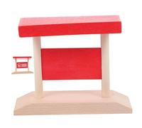 SOIMISS Wooden Railway Station Platform Accessory for Model Trains Imaginative Play Scene Building Holiday