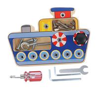 SOIMISS Wooden Screwdriver Board for Years Old Cartoon Sensory Tool for Boys Develops Hand-eye Coordination Logical Thinking and Cognitive Skills Interactive Educational Play