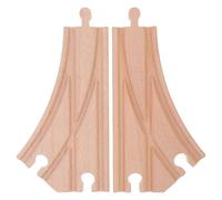 Soimiss Wooden Train Track Accessories 2Pcs Multi-Directional Railway Switch Railway Compatible with Kids Train Sets Child Educational Toy for Creative Track Expansion