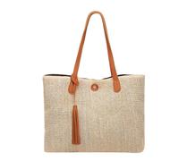 SOIMISS Woven Handbag Simple Shoulder Tote for Outdoor Travel Summer
