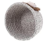 SOIMISS Woven Small Organizing Basket for Desktop Storage Lightweight Rope Basket with Decorative Lion Pattern for Home Bedroom Bathroom Clutter and Stylish Nordic Decor