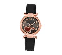 SOIMISS Wrist Watch Imitation Leather Strap Elegant with Heart-Shaped Design, Quartz Movement Comfortable and Stylish Women for Most Occasions and Gift for Your Lover