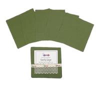 Soimoi 40 Pcs Solid Cotton Fabric Squares Bundles Charm Packs for Quilting, Fat Quarter Layer Cakes, Fabric Scraps for Crafts,Precuts Quilt Squares 10 X 10 inches, DIY Fabric Bundle - Dark Sage