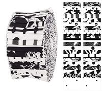 Soimoi 40Pcs Abstract Floral Print Cotton Precut Fabrics for Quilting Craft Strips 2.5x42inches Jelly Roll - White & Black