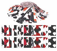 Soimoi 40Pcs Poker Card Print Cotton Precut Fabrics for Quilting Craft Strips 2.5 inches Jelly Roll - White & Black