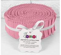 Soimoi 40Pcs Solid Light Pink Cotton Precut Fabrics for Quilting Craft Strips 1.5 Inches Jelly Roll