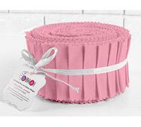 Soimoi 40Pcs Solid Light Pink Cotton Precut Fabrics for Quilting Craft Strips 2.5 Inches Jelly Roll
