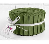 Soimoi 40Pcs Solid Olive Green Cotton Precut Fabrics for Quilting Craft Strips 2.5 Inches Jelly Roll
