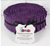 Soimoi 40Pcs Solid Violet Cotton Precut Fabrics for Quilting Craft Strips 1.5 Inches Jelly Roll