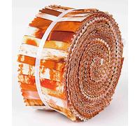Soimoi 40Pcs Tie Dye Print Cotton Precut Fabrics for Quilting Craft Strips 2.5x42inches Jelly Roll - Orange