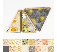 Soimoi 60 Degree Triangle & Wedge Precut Quilt Kit - Starched Cotton Fabric for Pyramids, Kaleidoscope & Star Quilts - 126 Pcs 5 Inch Equilateral Triangles with Mirrored Finishing Wedges