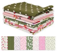 Soimoi 8 Pc Fat Quarter Bundle-Florals Print 18"x 22" DIY Patchwork-100% Cotton Pre-Cut Quilting Fabric Pink-Green-White
