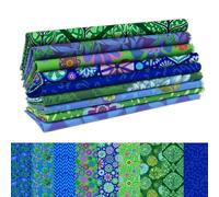 Soimoi 9Pcs Fat Quarter Bundle 100% Cotton Fabric, DIY Making Supplies Patchwork, Cushions Cotton Fabric for Patchwork 18" x 22" - Ocean Garden Bliss
