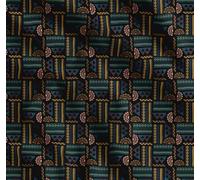 Soimoi Black Cotton Cambric Fabric Geometric African Printed Craft Fabric by the metre 42 Inch Wide